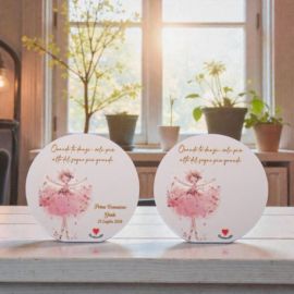 QUADRETTO PERSONALIZZABILE CON BALLERINA PER BATTESIMO E COMUNIONE