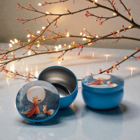 BOMBONIERA SCATOLA IN LATTA PICCOLO PRINCIPE E VOLPE SOTTO LA LUNA