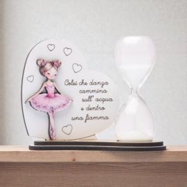 CLESSIDRA CON BALLERINA E CUORE: BOMBONIERA DANZA UNICA E ORIGINALE