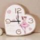 OROLOGIO DA PARETE CUORE CON BALLERINA E FRASI PER BATTESIMO UNICO