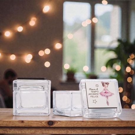 SCATOLA PORTAGIOIE CON BALLERINA E FRASI PER BOMBONIERE DANZA
