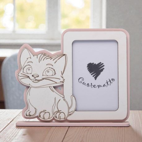 CORNICI PORTAFOTO CON GATTINO: BOMBONIERE ORIGINALI PER BATTESIMO