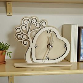 OROLGIO CON ALBERO DELLA VITA E QUADRANTE A FORMA DI CUORE BOMBONIERE SOLIDALI EVENTO