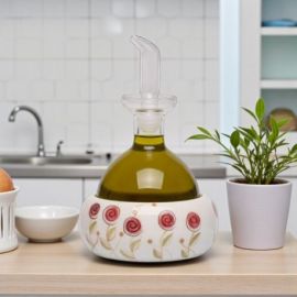 OLIERA CON PIATTINO DIPINTO A MANO: BOMBONIERA ORIGINALE E SOLIDALE