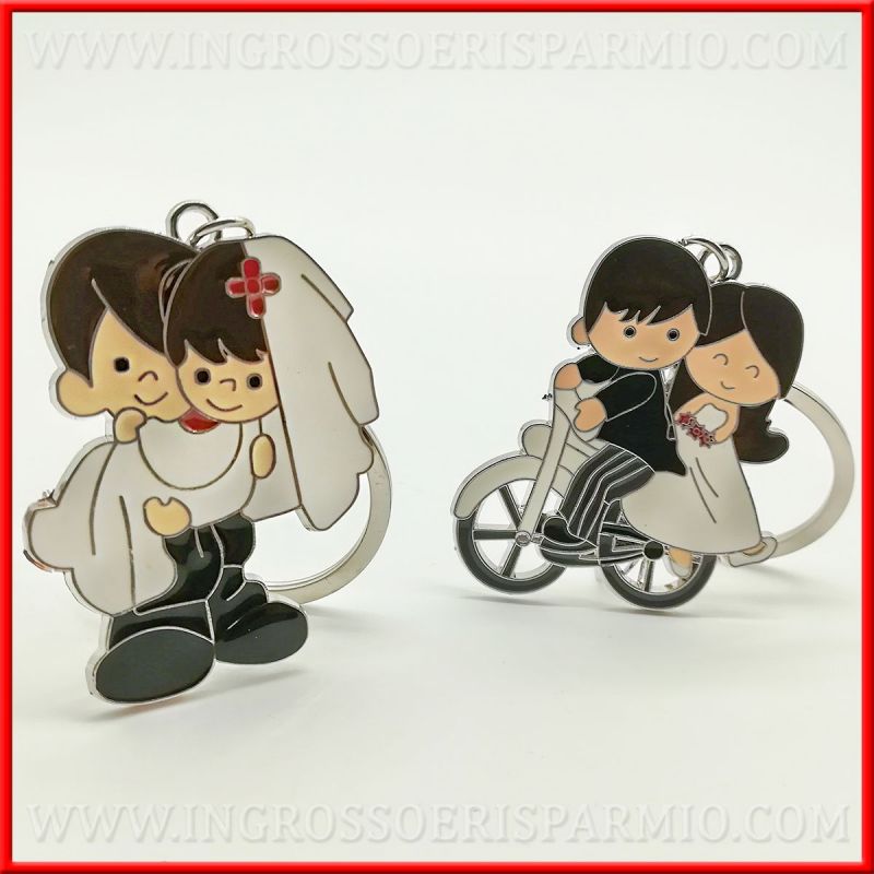 BOMBONIERE PORTACHIAVI ORIGINALI CON SPOSI GADGET MATRIMONIO ONLINE