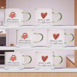 SET 6 TAZZINE ASSORTITE CON FRASI PER BOMBONIERE ORIGINALI E SOLIDALI