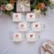 SET 6 TAZZINE ASSORTITE CON FRASI PER BOMBONIERE ORIGINALI E SOLIDALI