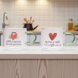 SET 2 TAZZINE ASSORTITE CON FRASI UNICHE PER BOMBONIERE ORIGINALI