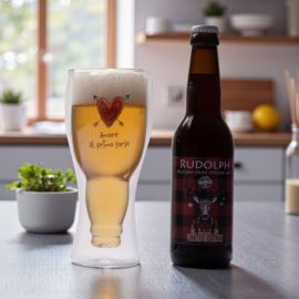 BICCHIERE BIRRA "AMORE AL PRIMO SORSO" + BOTTIGLIA BIRRA BOSIO CARATSCH