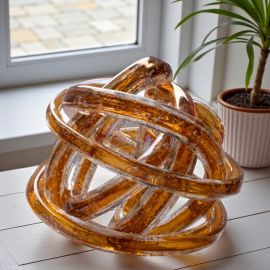 BOMBONIERA SOLIDALE NODO D'AMORE AMBRA PER MATRIMONI E ANNIVERSARI