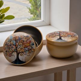 SCATOLA IN LATTA ALBERO DELLA VITA: BOMBONIERA UNICA PER MATRIMONIO