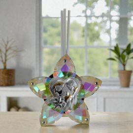 BOMBONIERA DIFFUSORE AMBIENTE A FORMA DI FIORE CON SACRA FAMIGLIA