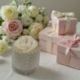 CANDELA PROFUMATA A FORMA DI ROSA BOMBONIERA PER MATRIMONIO O ANNIVERSARIO
