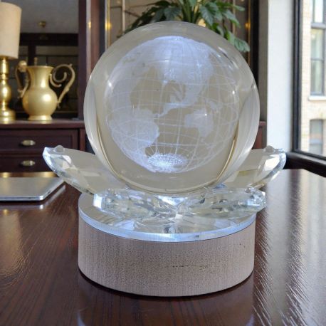 SFERA LED ILLUMINATA CON MONDO BOMBONIERA ORIGINALI PER MATRIMONIO E ANNIVERSARIO