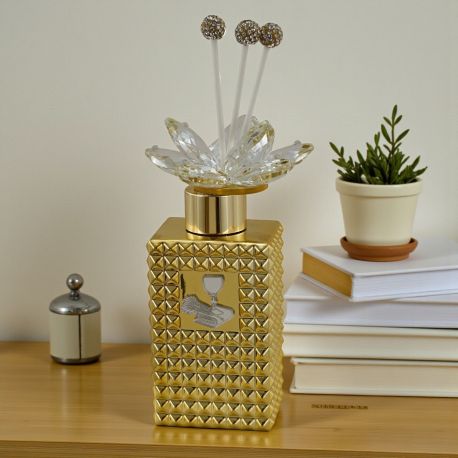 DIFFUSORE AMBIENTE CON FIORE IN SWAROVSKI PER PRIMA COMUNIONE ELEGANTE
