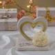 CANDELA CON ROSE E CUORE BOMBONIERA PER MATRIMONIO ED ANNIVERSARIO