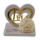 CANDELA CON ROSE E CUORE SCRITTA LOVE E FRASE BOMBONIERE ROMANTICHE EVENTO