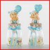 VASETTI PORTACONFETTI BATTESIMO BIMBO DECORATI CON STATUINA BEBE'