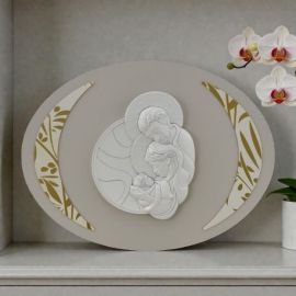 CAPOLETTO OVALE CON SACRA FAMIGLIA: BOMBONIERA PER EVENTI SPECIALI