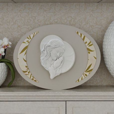 CAPOLETTO OVALE CON CRISTO: BOMBONIERA UNICA PER MATRIMONIO E BATTESIMO