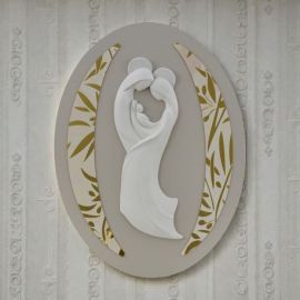 ICONA OVALE SACRA FAMIGLIA PER BATTESIMO E MATRIMONIO