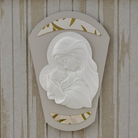 BOMBONIERA PANNELLO SAGOMATO MATERNO PER BATTESIMO E MATRIMONIO