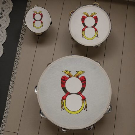 TAMBURELLO CON ASSO DI DENARI BOMBONIERA ORIGINALE PER COMPLEANNO