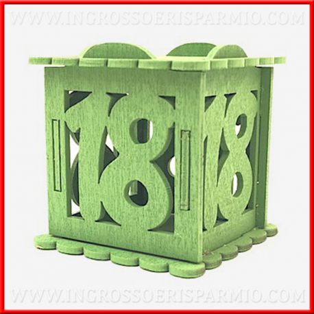 CONFETTATE PER 18 ANNI SCATOLINE LEGNO VERDE IDEE ECONOMICHE