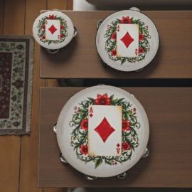 TAMBURELLO CON ASSO DI QUADRI GADGET ORIGINALI COMPLEANNO