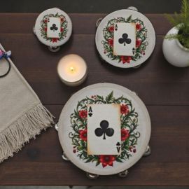 BOMBONIERA TAMBURELLO CON ASSO DI FIORI PER COMPLEANNO UNICO