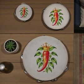 TAMBURELLO CON CORNO PORTAFORTUNA: BOMBONIERA ORIGINALE PER EVENTI SPECIALI