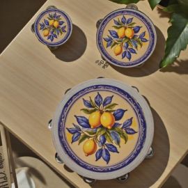 TAMBURELLO CON LIMONI E FOGLIE: BOMBONIERA ORIGINALE PER MATRIMONIO
