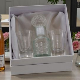 BOMBONIERA UTILE E ORIGINALE CONFEZIONE 3 PEZZI BOTTIGLIETTA E BICCHIERI LIQUORE