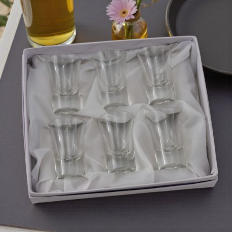 SET DA 6 BICCHIERI DA LIQUORE BOMBONIERA ORIGINALE PER NOZZE ECONOMICHE