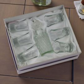 SET 6 BICCHIERI DA LIQUORE E BOTTIGLIETTA BOMBONIERE ORIGINALI PER MATRIMONIO