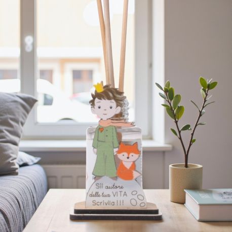 PORTA PROFUMO CON PICCOLO PRINCIPE E VOLPE: BOMBONIERA SOLIDALE UNICA