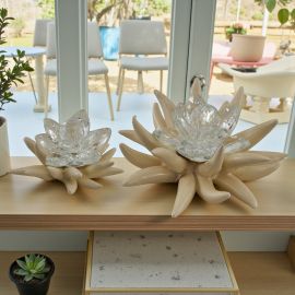 SCULTURA A RICCIO CON FIORE IN SWAROVSKI – BOMBONIERA ORIGINALE NOZZE