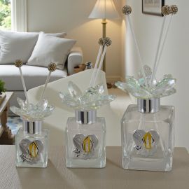 BOMBONIERA DIFFUSORE AMBIENTE CON FIORE SWAROVSKY PER SANTA CRESIMA