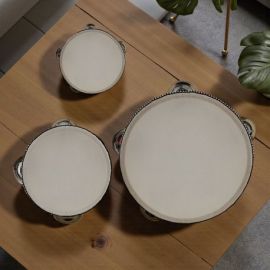 TAMBURELLO IN LEGNO PER FESTE E BOMBONIERE A TEMA MUSICALE