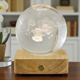 LAMPADA LED ORSETTO CON PALLONCINI: BOMBONIERA ORIGINALE PER BATTESIMO