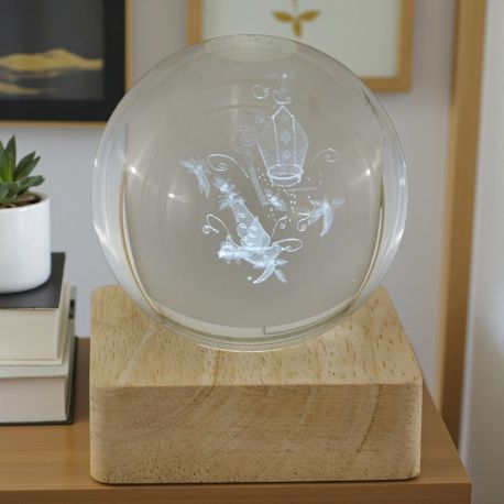 LAMPADA LED CON BASE QUADRATA PER CRESIMA: BOMBONIERA ORIGINALE