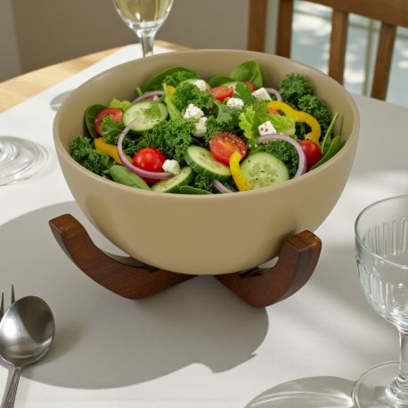 CIOTOLA COLOR TORTORA CON BASE IN LEGNO: BOMBONIERA MODERNA E ORIGINALE