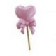 MAGNETE ROSA LECCA LECCA A FORMA DI CUORE PER NASCITE E BATTESIMI