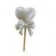 MAGNETE A FORMA DI CUORE CON FIOCCO BIANCO PER BOMBONIERE UNICHE