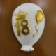 BOMBONIERA CALAMITA PALLONCINO 18 ANNI BIANCO E ORO