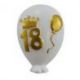 BOMBONIERA CALAMITA PALLONCINO 18 ANNI BIANCO E ORO