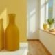 VASO PORTAFIORI ALTO IN CERAMICA GIALLO PER EVENTI INDIMENTICABILI