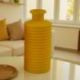 VASO PORTAFIORI A RIGHE IN CERAMICA GIALLO PER BOMBONIERE PREZIOSE