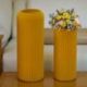 VASO PORTAFIORI CILINDRICO A RIGHE GIALLO PER BOMBONIERE ELEGANTI