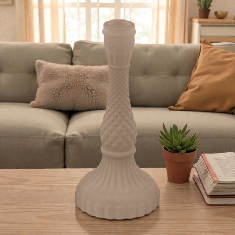 BOMBONIERE ELEGANTI CON CANDELIERE TORTORA DAL DESIGN GEOMETRICO
